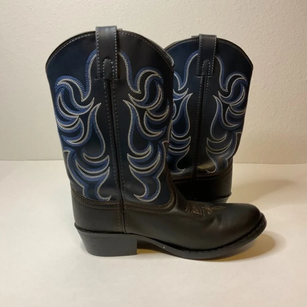 Smokey Mountain Boots Monterey Brown Navy Western Cowboy‎ Size 4.5
